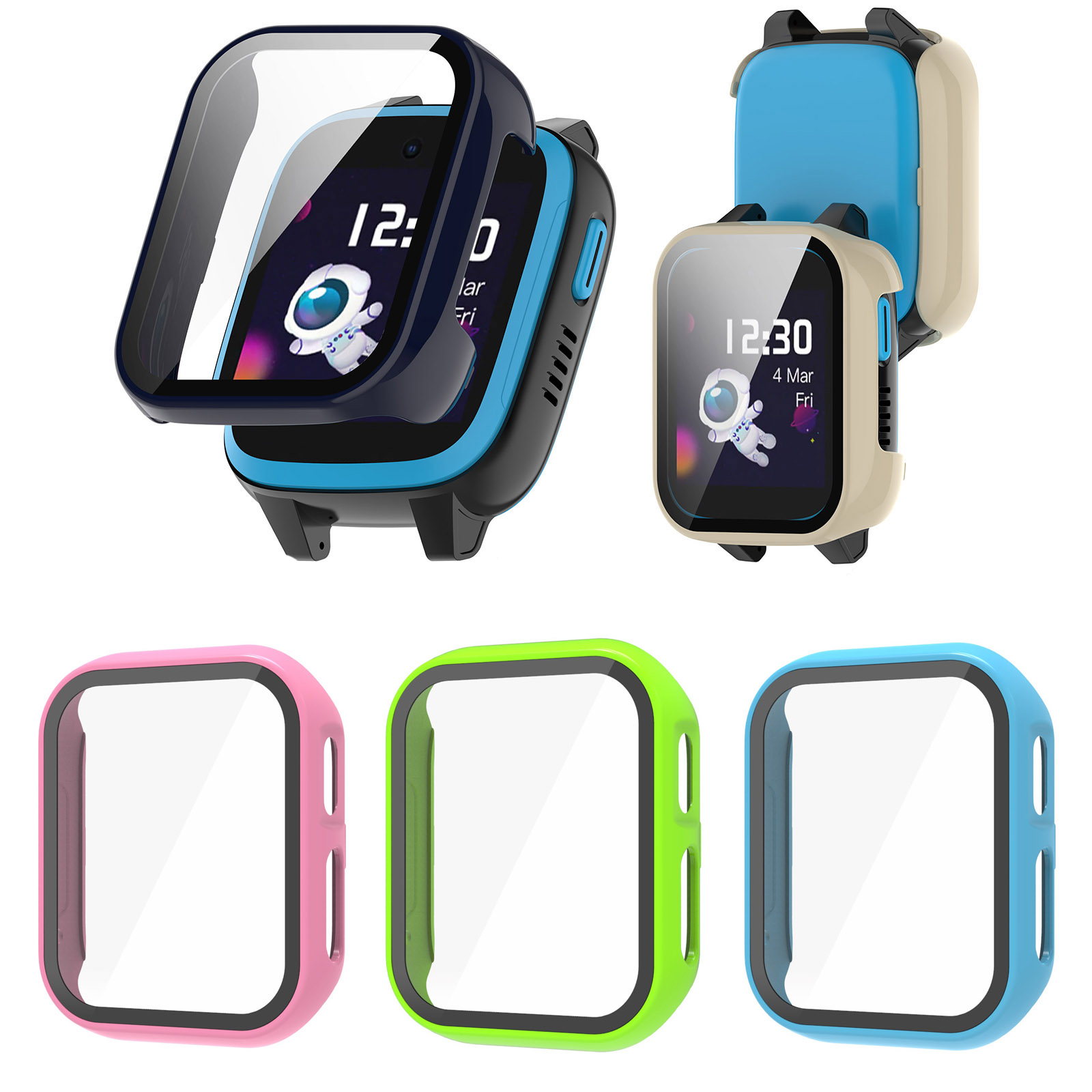 Smartwatch Watches Kids - Hard Edge Shell Glas Screen Protector