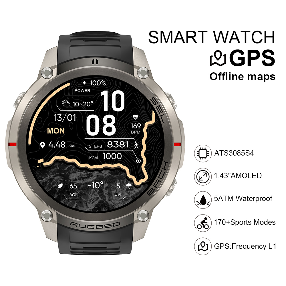 Smartwatch Sports Watches For Men - 2026 DM59 Smartwatch met offline kaart,