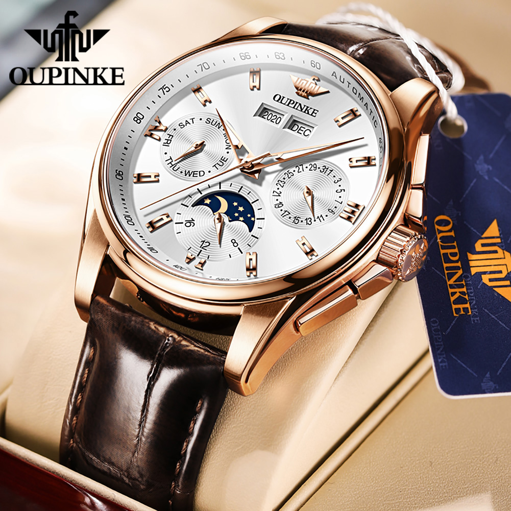 Leather Watch Strap - OUPINKE herenhorloges casual trend lederen band