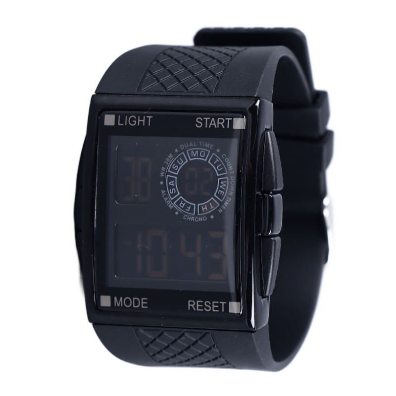 Leather Watch Strap - Digitaal sporthorloge Waterdicht Stopwatch PU lederen