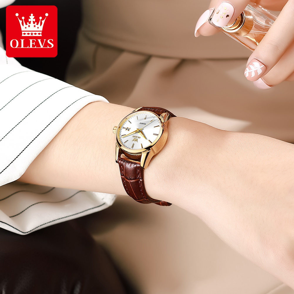 OLEVS horloge 6898 dameshorlog - Leather Watch Strap recensie en prijs