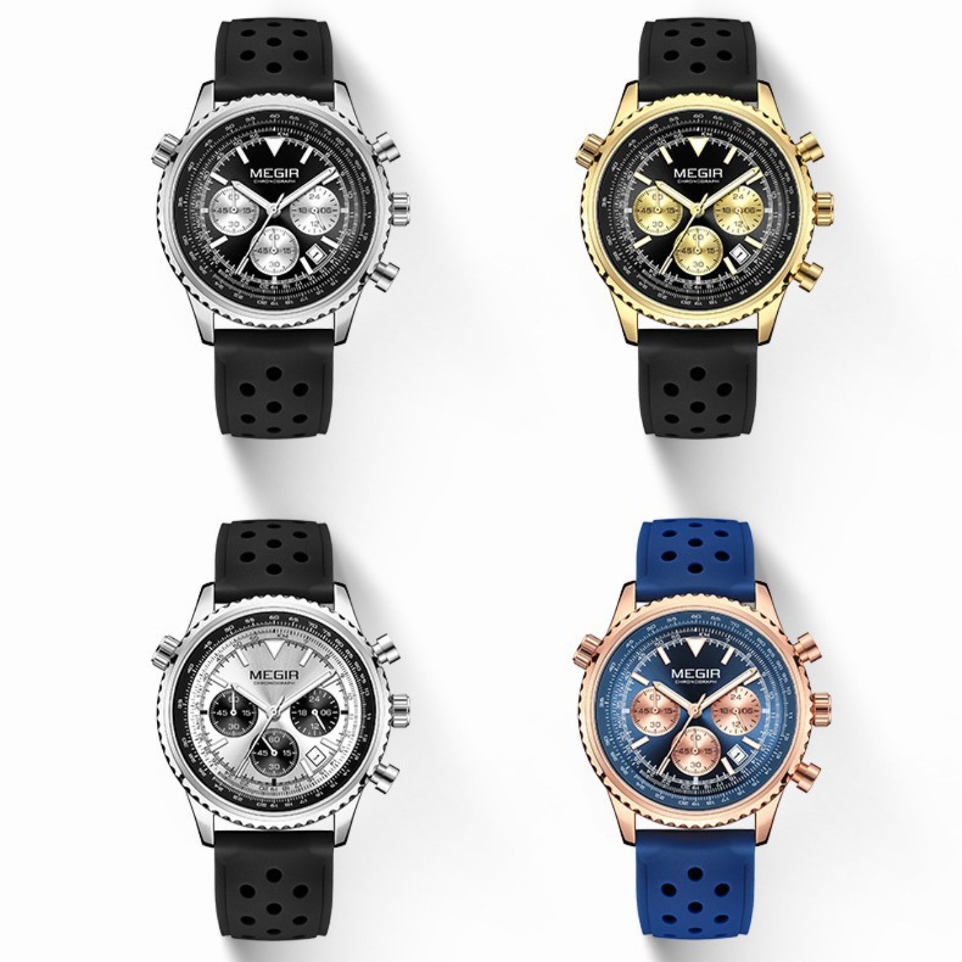 MEGIR Zilver Zwart Quartz Horl - Leather Watch Strap recensie en prijs