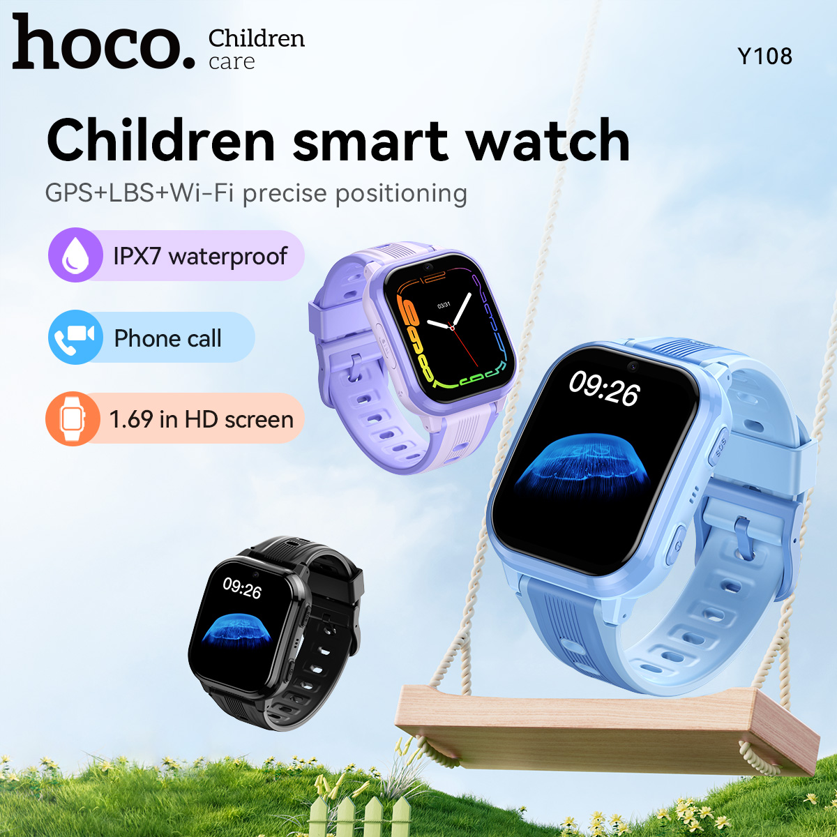 HOCO Y108 1.69 inch HD LCD geb - Smartwatch Watches For Kid Boy Waterproof recensie en prijs